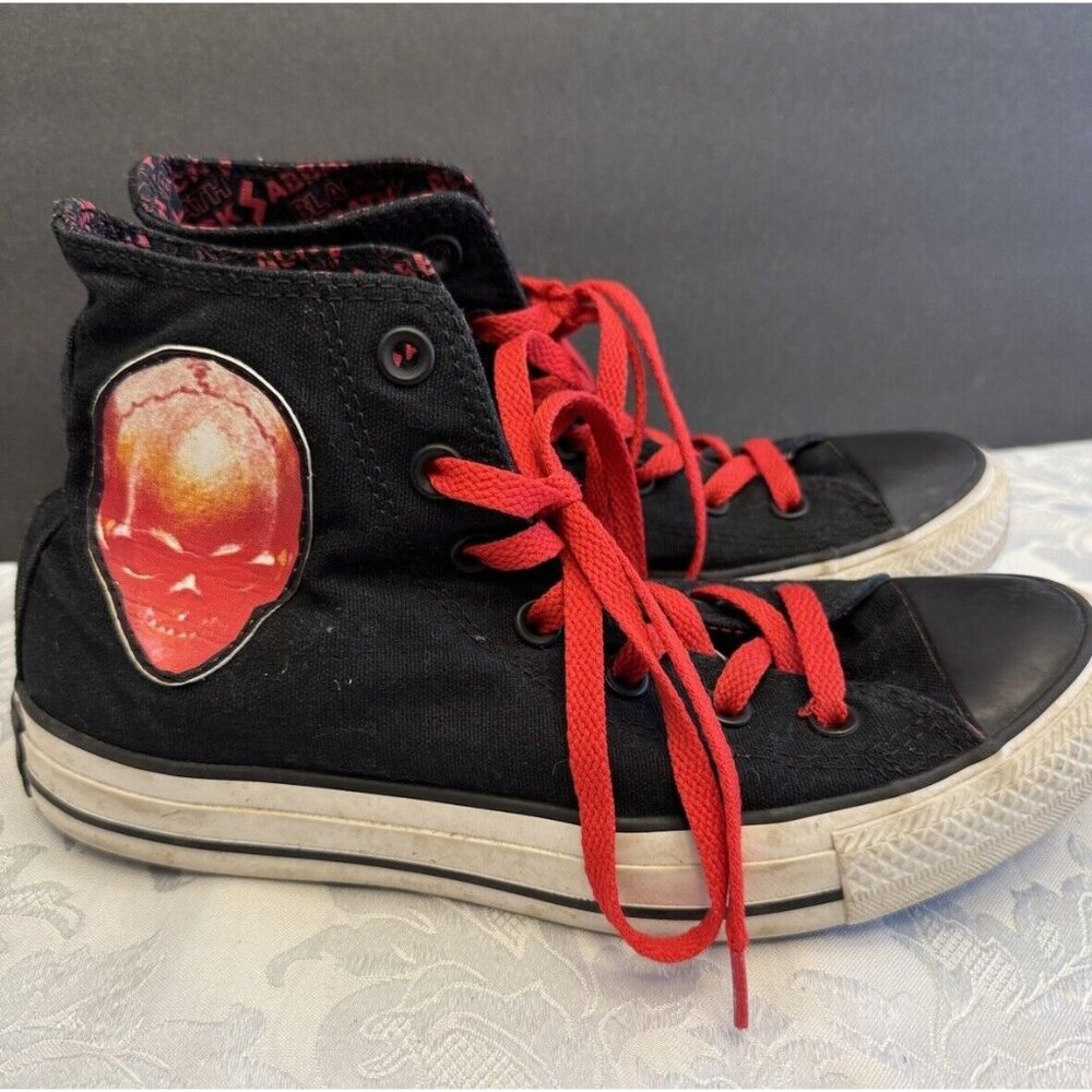 Converse All Star Black Sabbath Sneakers Bloody Sabbath‎ Women’s 7.5 Black Red